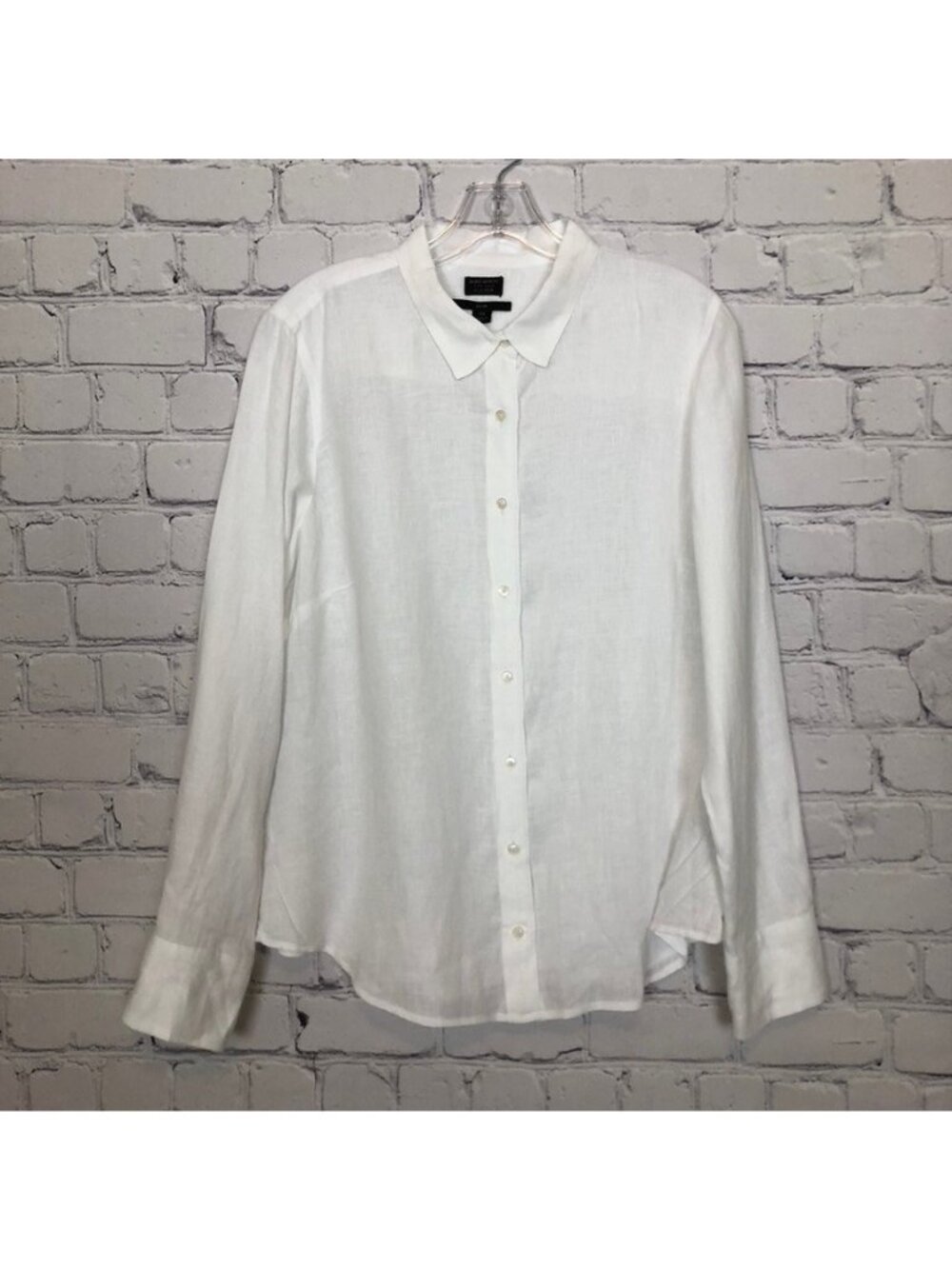 J Crew Baird McNutt Irish Linen Slim Perfect Shirt Size 10